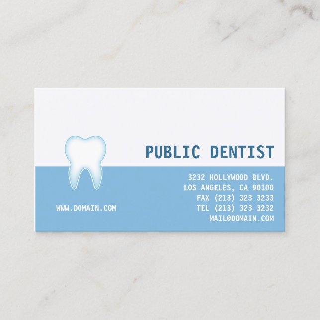 Carte De Visite Élégant dentiste de clinique dentaire (Devant)