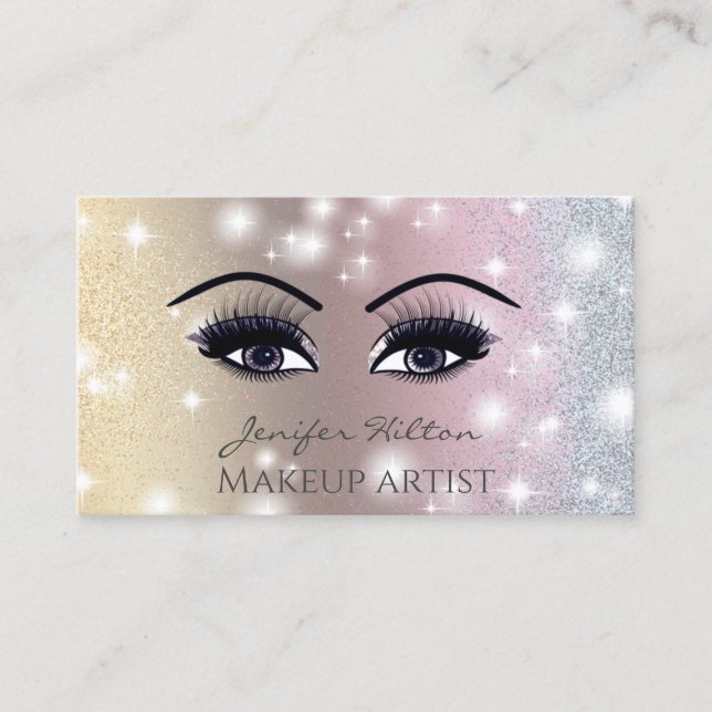 Carte De Visite Élégant design flashage maquillage d'oeil (Devant)
