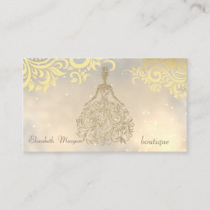 Carte De Visite Élégant Design Moderne Fleurs Or, Robe Parties sci