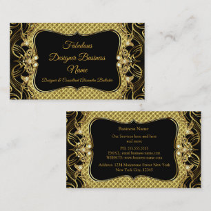 Carte De Visite Elégant design moderne Gold Noir Designer