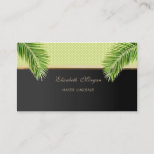 Carte De Visite Elégant Design Moderne, Pois, Feuille Palm