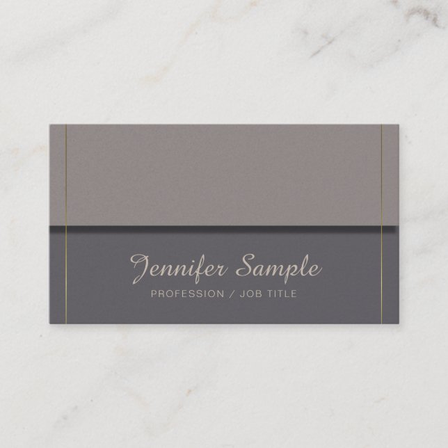 Carte De Visite Elégant design moderne tendance Brown Gold Luxury (Devant)