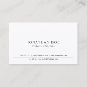 Carte De Visite Élégant Design simple Classique Plat Professionnel
