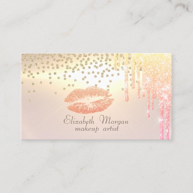 Carte De Visite Élégant Diamants brillants - Lèvres de Glitterie g (Devant)