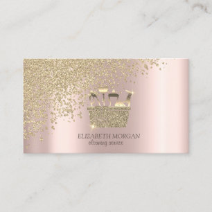 Carte De Visite Élégant Diamants Or Chambre Maid Maison de nettoya