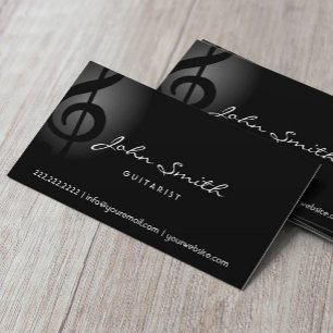 Carte de visite élégant d'obscurité de guitaris