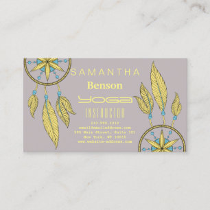 Carte De Visite Elégant Dream Catcher Feathers Yoga Instructor