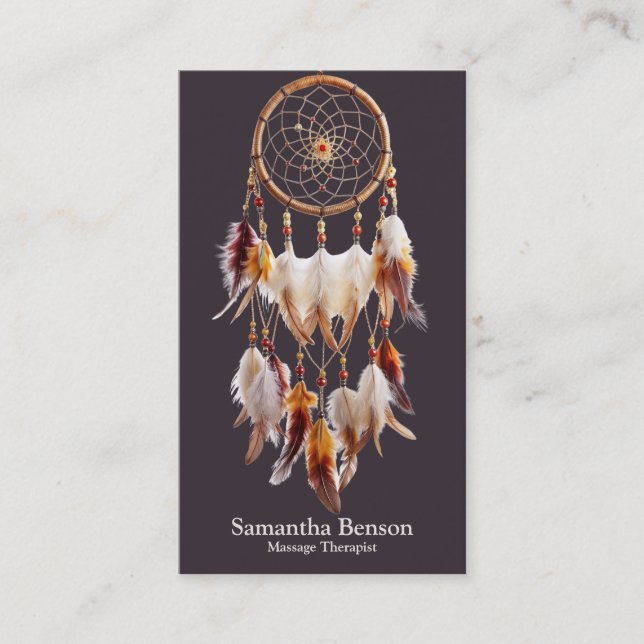 Carte De Visite Elégant Dreamcatcher Mystique Métaphysique Spiritu (Devant)