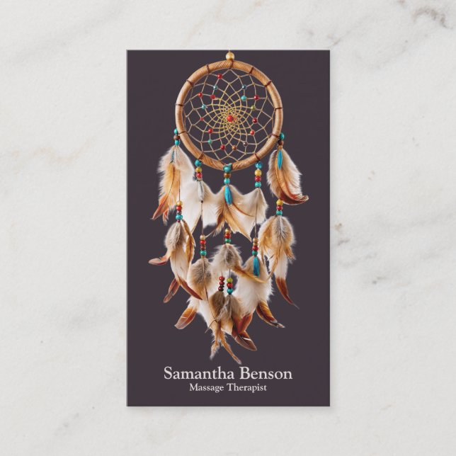 Carte De Visite Elégant Dreamcatcher Mystique Métaphysique Spiritu (Devant)