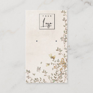 Carte De Visite Élégant Dusky Floral Vine Logo Écran d'oreille