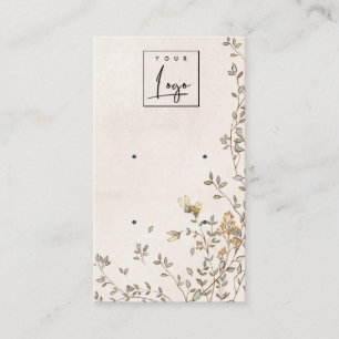 Carte De Visite Élégant Dusky Floral Vine Logo Écran d'oreille