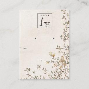 Carte De Visite Élégant Dusky Floral Vine Logo Élevant Collier