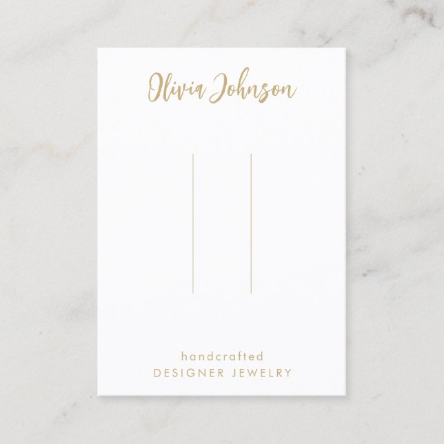 Carte De Visite Élégant Écran Chic Gold White Hair Clip (Devant)