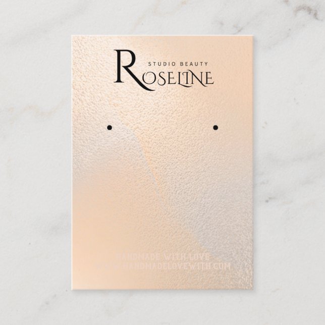 Carte De Visite Élégant écran d'oreille rose aquarelle (Devant)