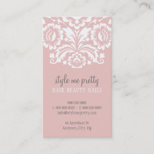 CARTE DE VISITE élégant élégant damask rose gris