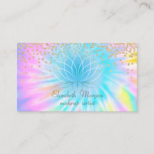 Carte De Visite Élégant élégant Diamants brillants Lotus Tie Dye