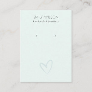 Carte De Visite Élégant Élégant Écran d'oreille Coeur Bleu