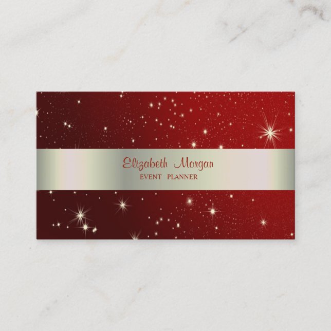 Carte De Visite Élégant, Élégant, Gravé, Rouge (Devant)