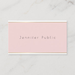 Carte De Visite Élégant élégant minimaliste moderne rose blanc lux