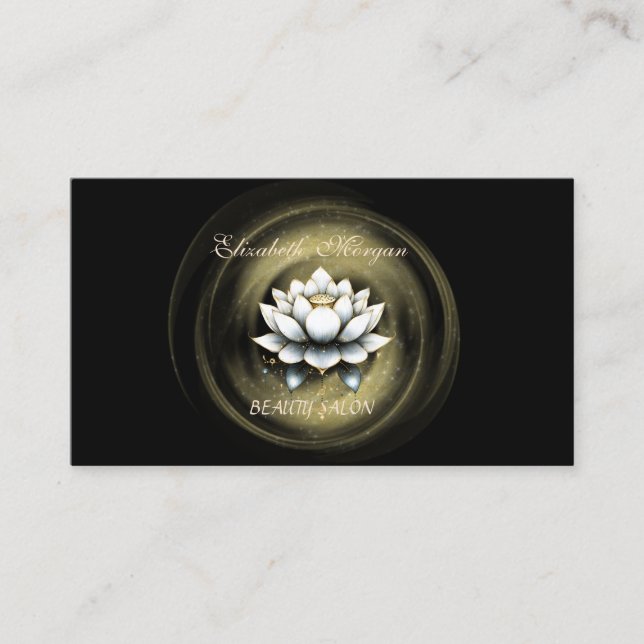 Carte De Visite Élégant élégant professionnel Lotus Black (Devant)