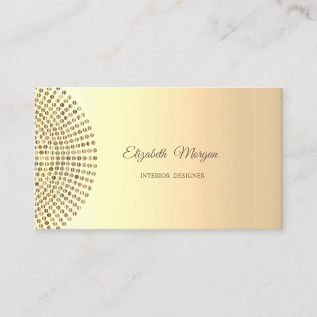 Carte De Visite Élégant élégant professionnel tendance, Dots Or (Devant)