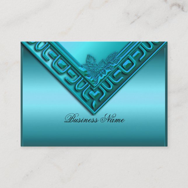 Carte De Visite Élégant Elite Classy Turquoise Blue (Devant)