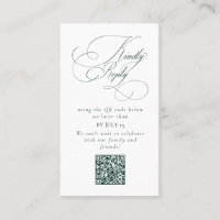 Élégant Emerald Green Mariage QR Code S'il vous pl
