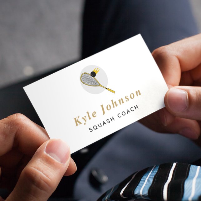 Carte De Visite Élégant entraîneur de squash Racquetball (Créateur téléchargé)