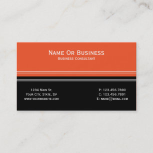 Carte De Visite Élégant et unique bloc de couleur orange noir mini