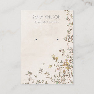 Carte De Visite Élégant étendoir à oreille à la vigne florale Dusk