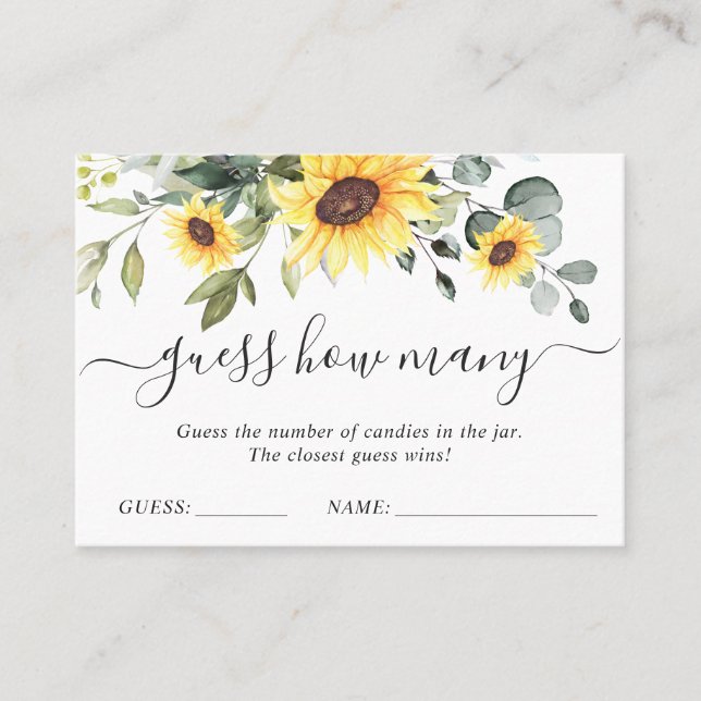 Carte De Visite Elégant Eucalyptus Devinez Combien De Baisers Cart (Devant)