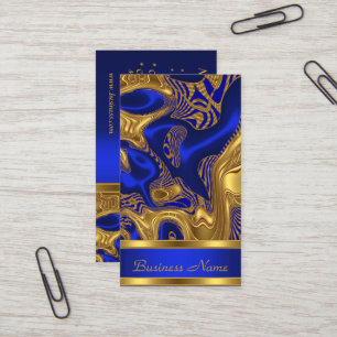 Carte de visite Elegant Exotic Blue Gold Abstrait 