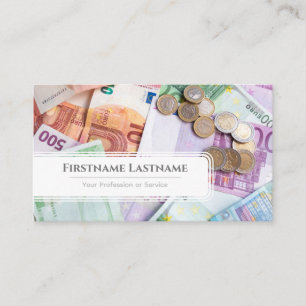 Carte De Visite Elégant expert financier en monnaie euro blanc