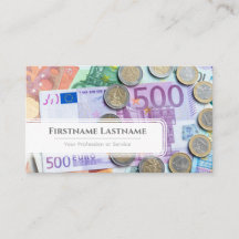 Elégant expert financier en monnaie euro blanc