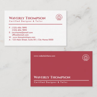 Carte De Visite Elegant Fashion Tailor Designer Red Pink White 