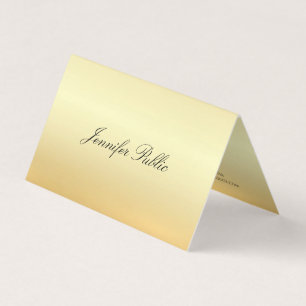 Carte De Visite Élégant Faux Gold Calligraphié Modèle moderne