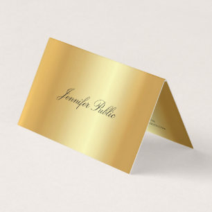 Carte De Visite Élégant Faux Gold Calligraphié Modèle moderne