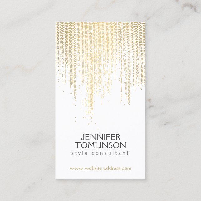 Carte De Visite Elégant Faux Gold Confetti Dots Motif (Devant)