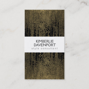 Carte De Visite Elégant Faux Gold Confetti Dots Motif Black II