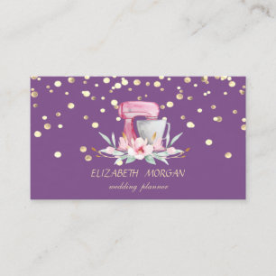 Carte De Visite Élégant, Faux Gold Confetti, Mixer