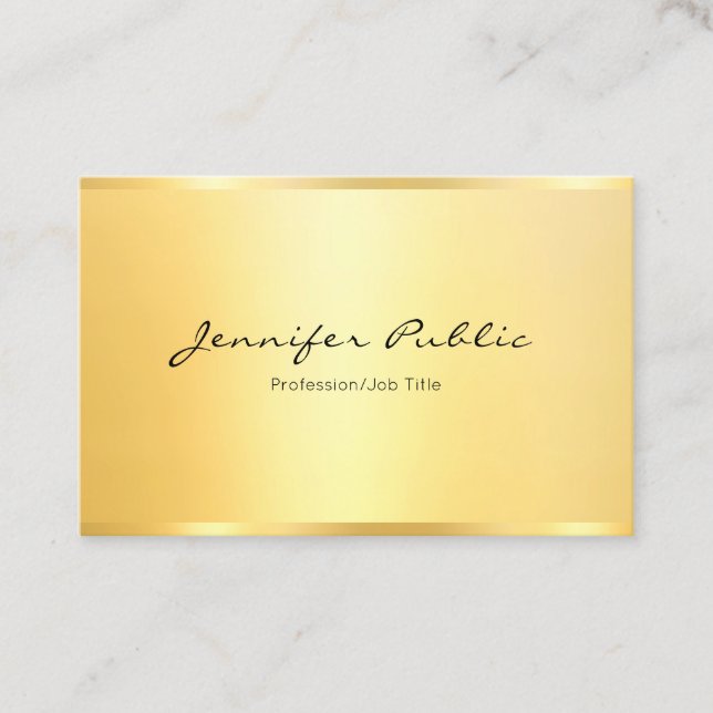 Carte De Visite Elégant Faux Gold Minimalist Modèle moderne (Devant)