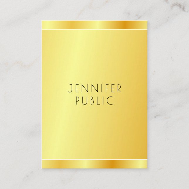 Carte De Visite Elégant Faux Gold Moderne Modèle professionnel (Devant)