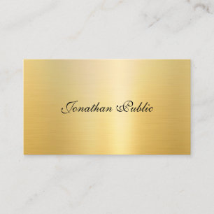 Carte De Visite Elégant Faux Gold Moderne Nom manuscrit Modèle