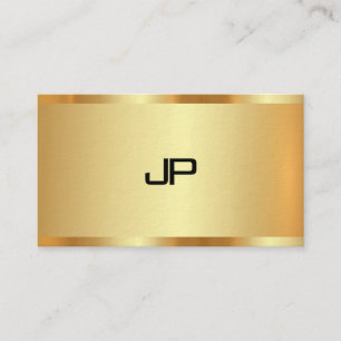 Carte De Visite Elégant Faux Gold Monogramme Moderne Professionnel