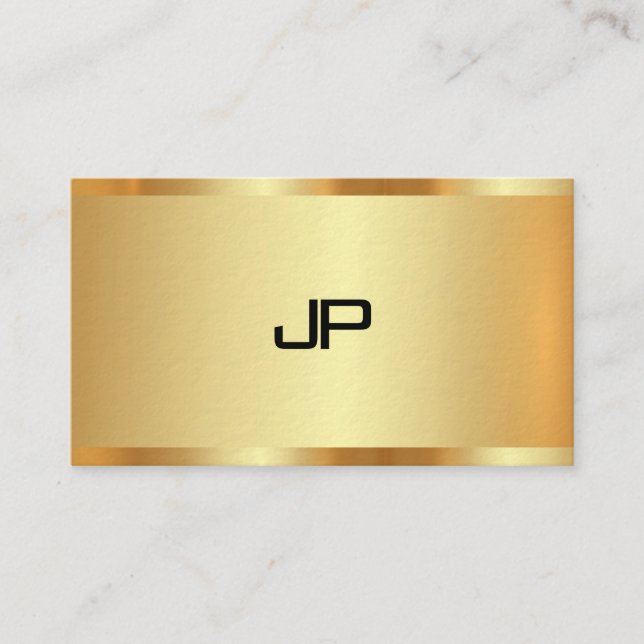 Carte De Visite Elégant Faux Gold Monogramme Moderne Professionnel (Devant)