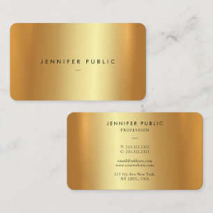 Carte De Visite Elégant Faux Gold Roundcoin Moderne Luxe