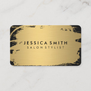 Carte De Visite Elégant Faux métal or et noir