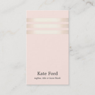 Carte De Visite Élégant Faux Rose Or rayé rose clair 2