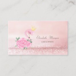 Carte De Visite Élégant Flamant rose rose moderne Bokeh Sucettes d