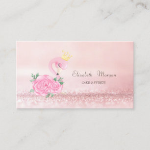 Carte De Visite Élégant Flamant rose rose moderne Bokeh Sucettes d